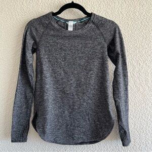 Ivivva Lululemon Girls Kids Gray Long Sleeve Stretch‎ Shirt Size 12